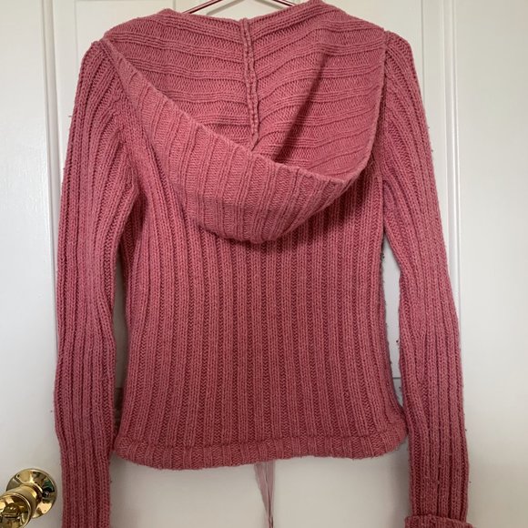 Half zip with hood & pocket pink sweater by Guess - Picture 3 of 4